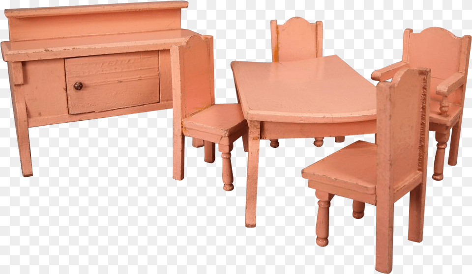 Vintage Doll House Furniture Chair, Dining Table, Table, Room, Indoors Free Png Download