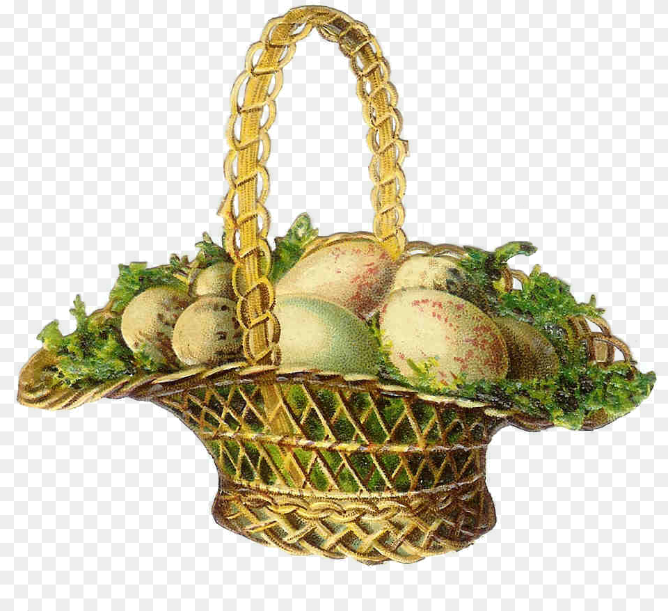 Vintage Easter Eggs Clip Art, Basket Free Png Download