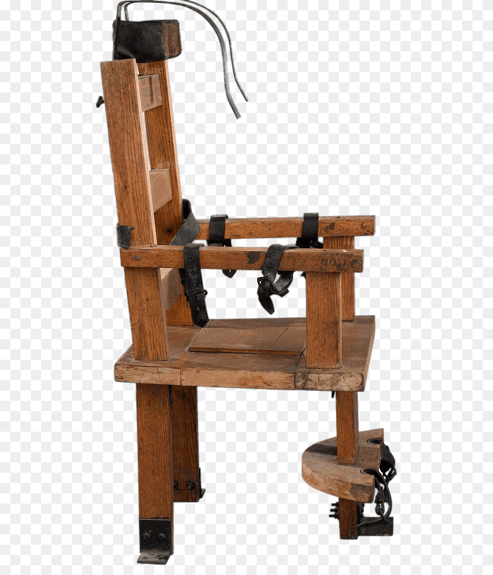 Vintage Electric Chair Side View, Furniture, Wood Png Image