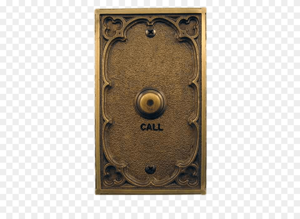 Vintage Elevator Call Button, Bronze, Electrical Device, Switch Png Image