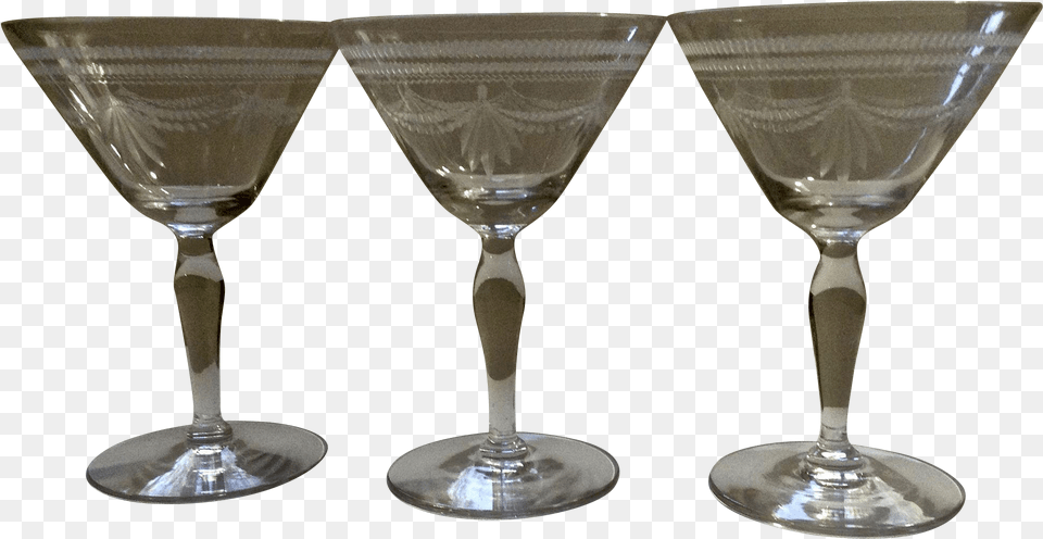 Vintage Etched Draped Swags Champagne Wine Or Sherbet Wine, Glass, Goblet, Alcohol, Beverage Png