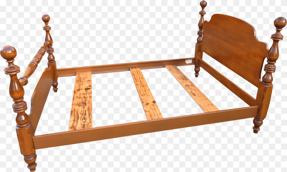 Vintage Ethan Allen Rock Maple Cannonball Double 4 Poster Bed Frame, Bench, Furniture, Outdoors, Balloon Free Transparent Png