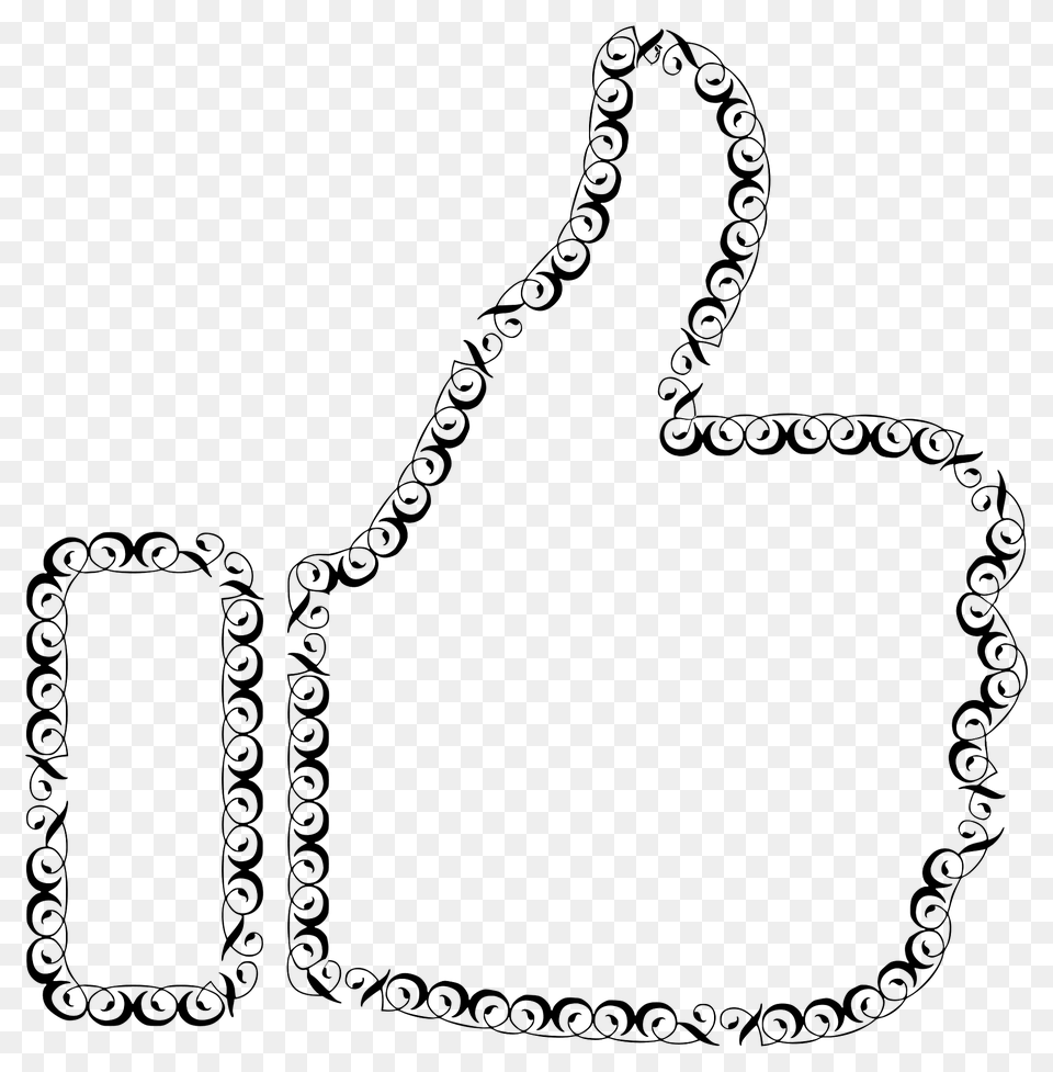 Vintage Filigree Thumbs Up Clipart, Pattern, Home Decor Png Image