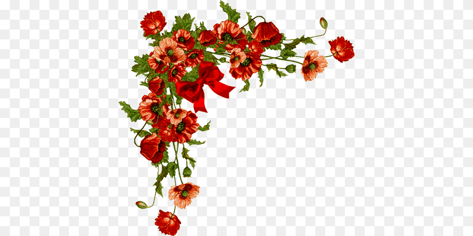 Vintage Floral Corner Clip Red Flower Corner, Plant, Art, Floral Design, Graphics Free Transparent Png