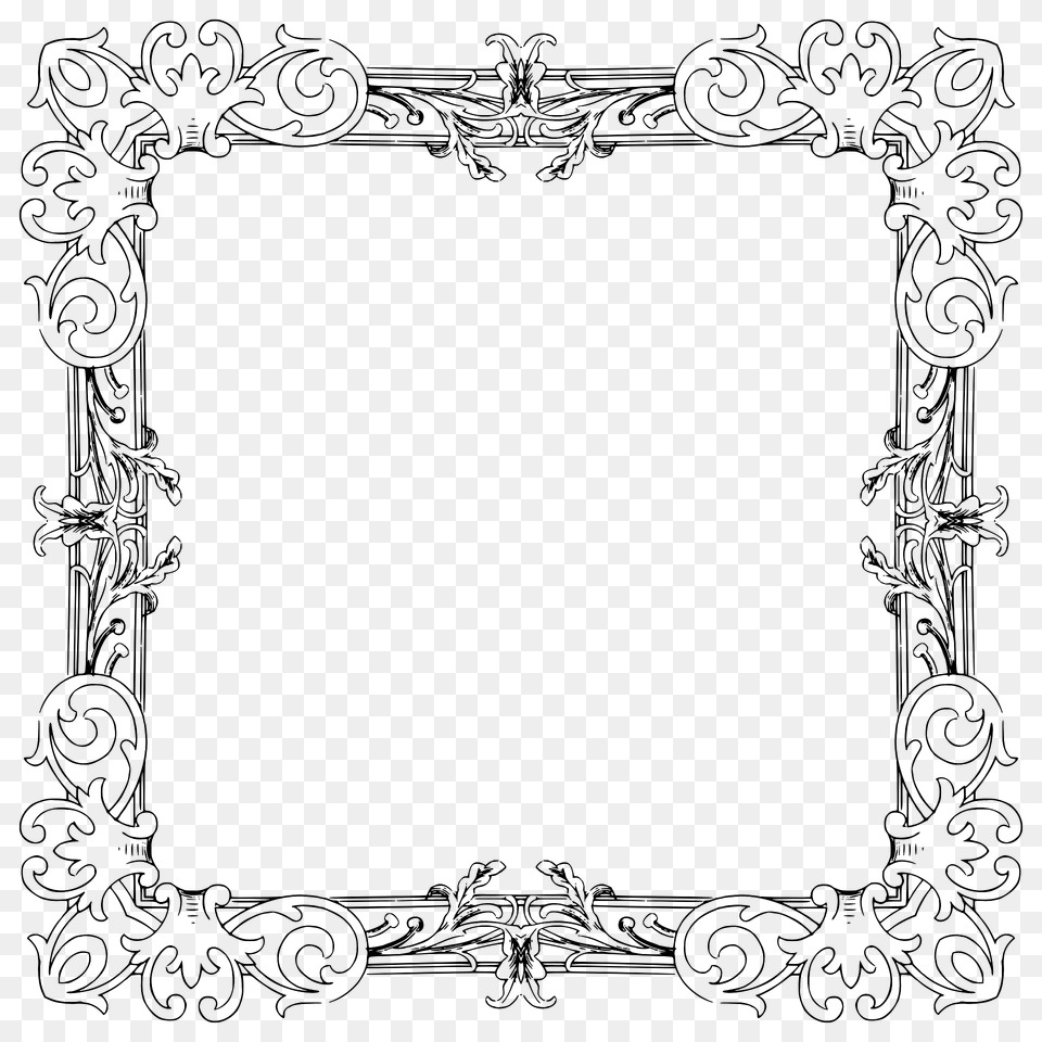 Vintage Floral Flourish Frame Extrapolated Clipart, Art, Floral Design, Graphics, Pattern Png Image