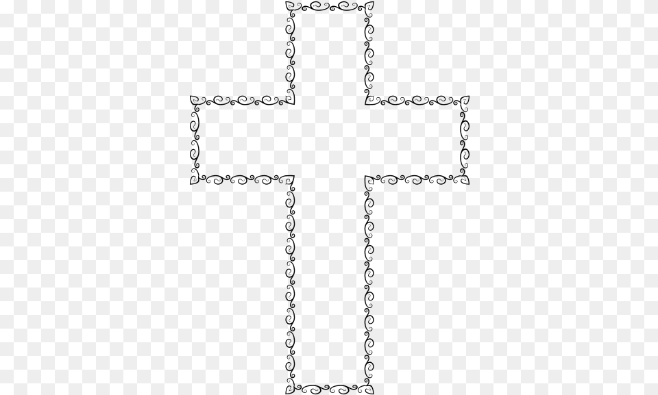 Vintage Flourish Cross Vector Image Cross, Gray Png