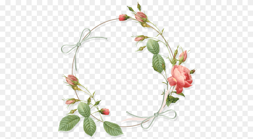Vintage Flower Circle, Plant, Rose, Flower Arrangement, Pattern Png Image