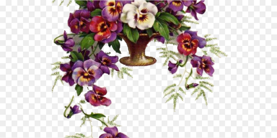 Vintage Flower Clipart Artsy Card Flor Vintage, Plant, Purple, Petal, Flower Arrangement Png