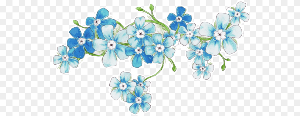 Vintage Flower Clipart Overlay Blue Flowers Drawing, Accessories, Pattern, Art, Floral Design Png Image