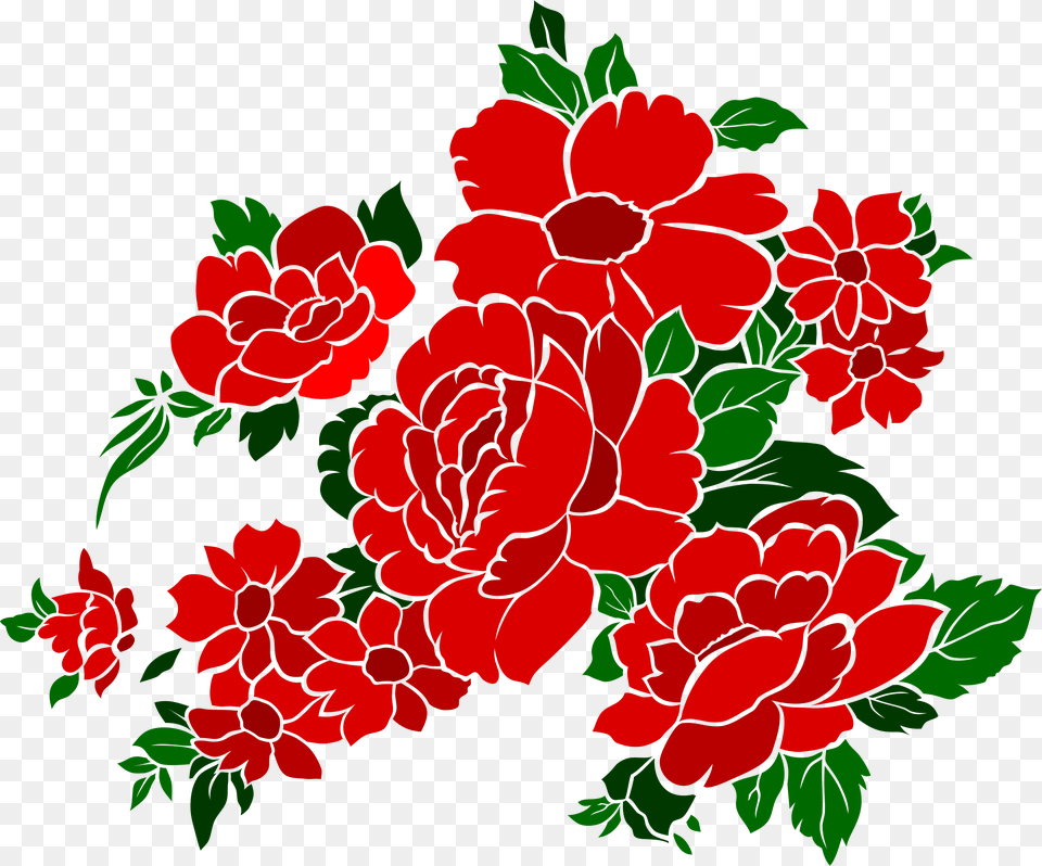 Vintage Flower Clipart Red Red Vintage Flowers, Art, Floral Design, Graphics, Pattern Free Transparent Png