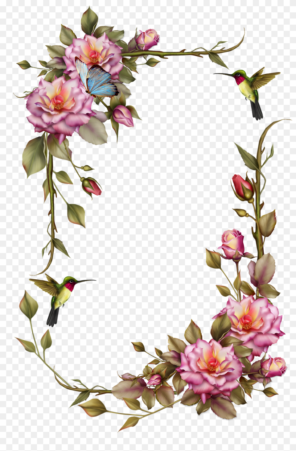 Vintage Flower Design Border, Flower Arrangement, Plant, Petal, Animal Free Transparent Png
