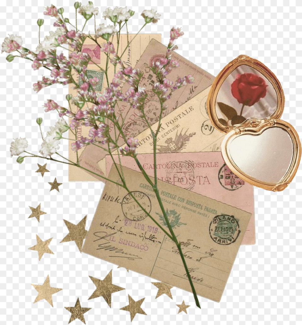 Vintage Flower Star Letter Sticker By Sarahsmum9 Vintage Aesthetic Free Transparent Png