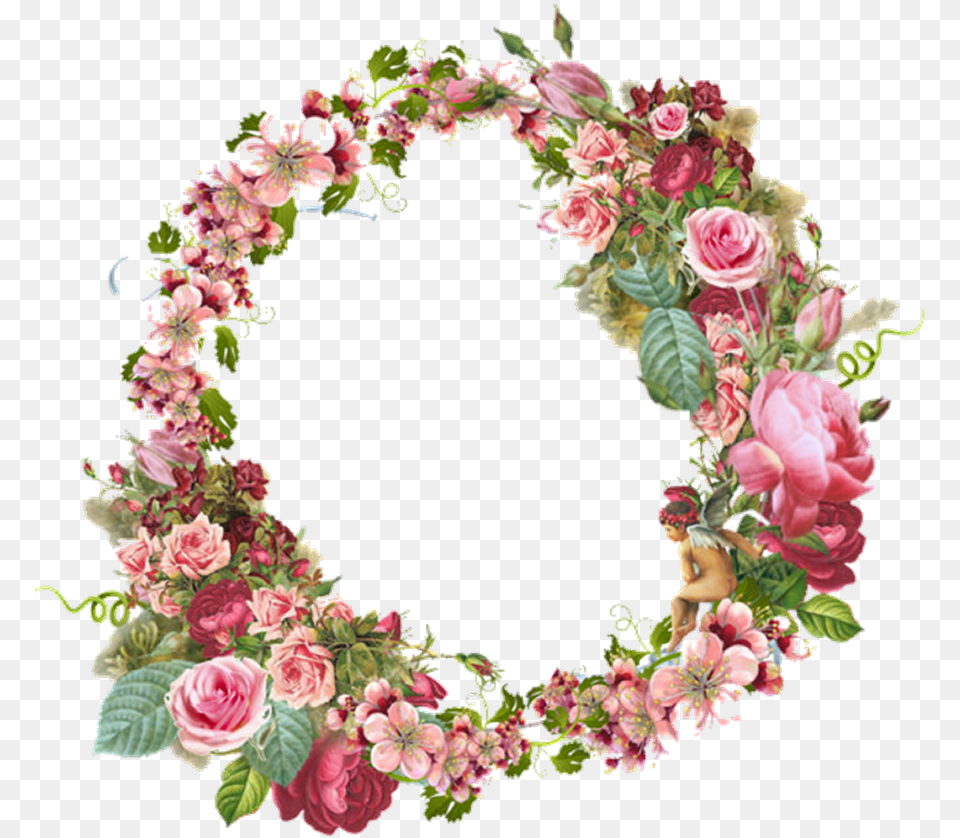 Vintage Flower Wreath, Plant, Rose, Pattern, Art Png Image