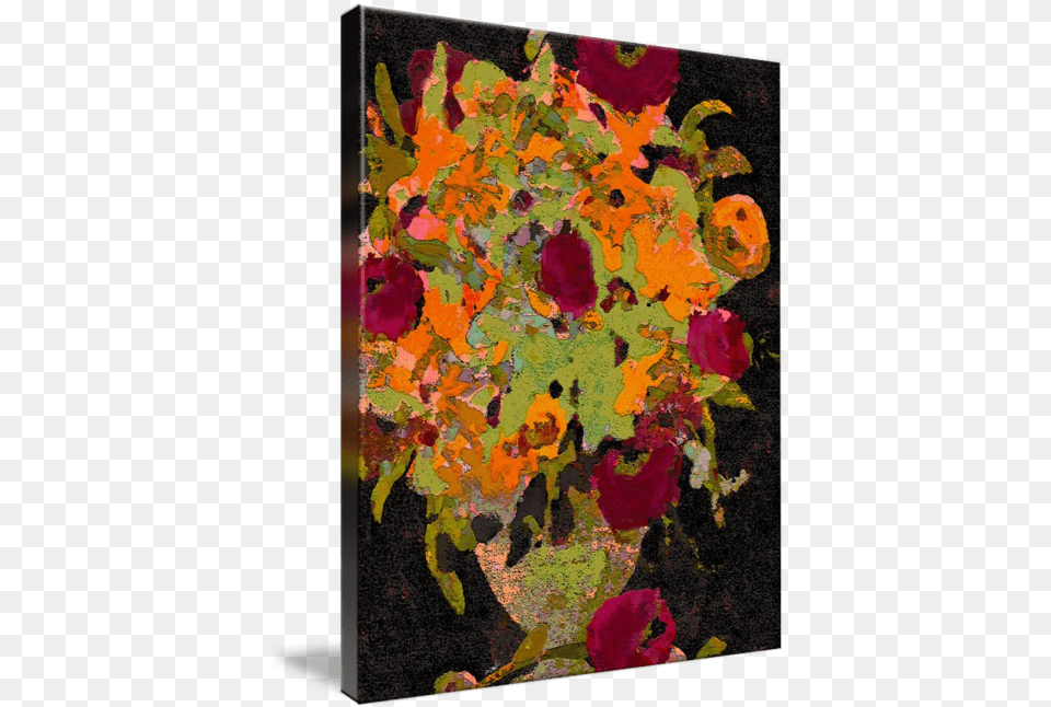 Vintage Flowers In Vase Crimson And Chocolate By Lisa Weedn Vertical, Art, Graphics, Modern Art, Painting Png