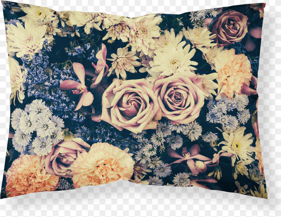 Vintage Flowers Pillowcase Electro Threads Vintage Flower Blanket, Cushion, Home Decor, Pillow, Plant Png Image
