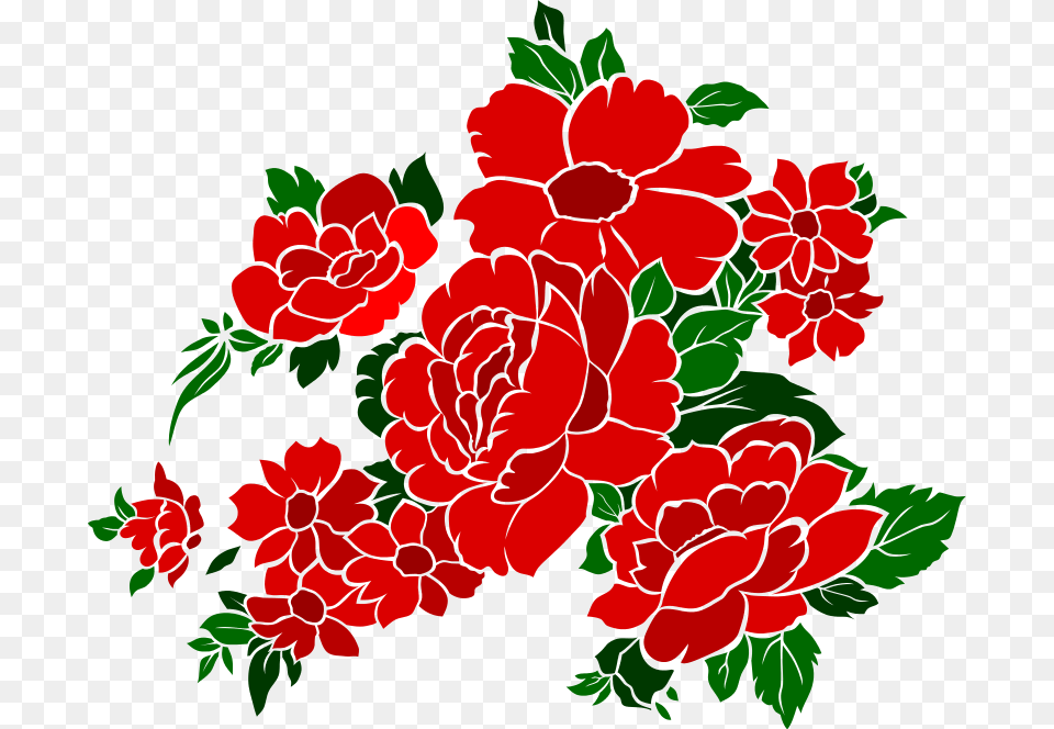 Vintage Flowers Rose 4 Wedding Red Flower Vector, Art, Floral Design, Graphics, Pattern Png Image