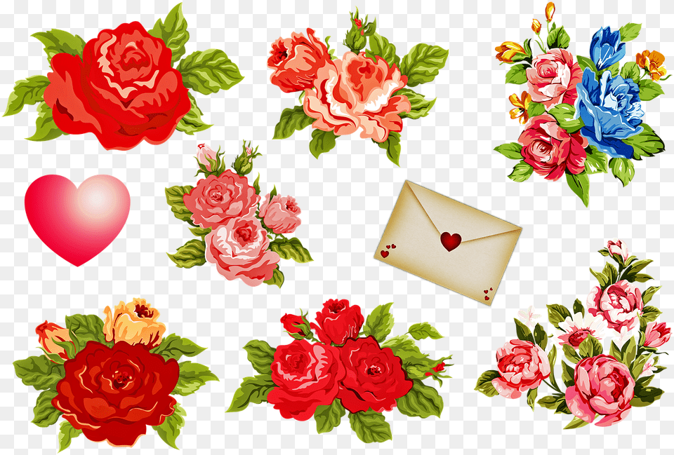 Vintage Flowers Valentines Day, Flower, Plant, Rose, Pattern Free Transparent Png