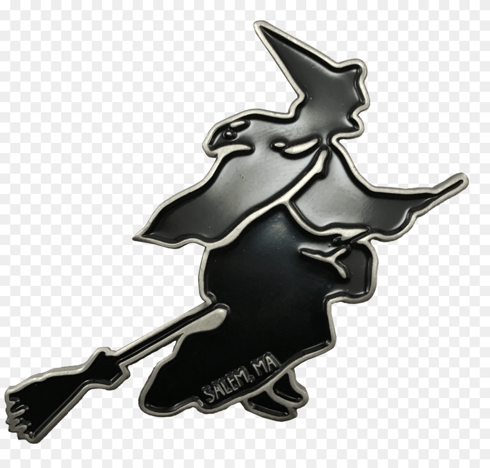Vintage Flying Witch Enamel Pin Cartoon, People, Person Free Png Download