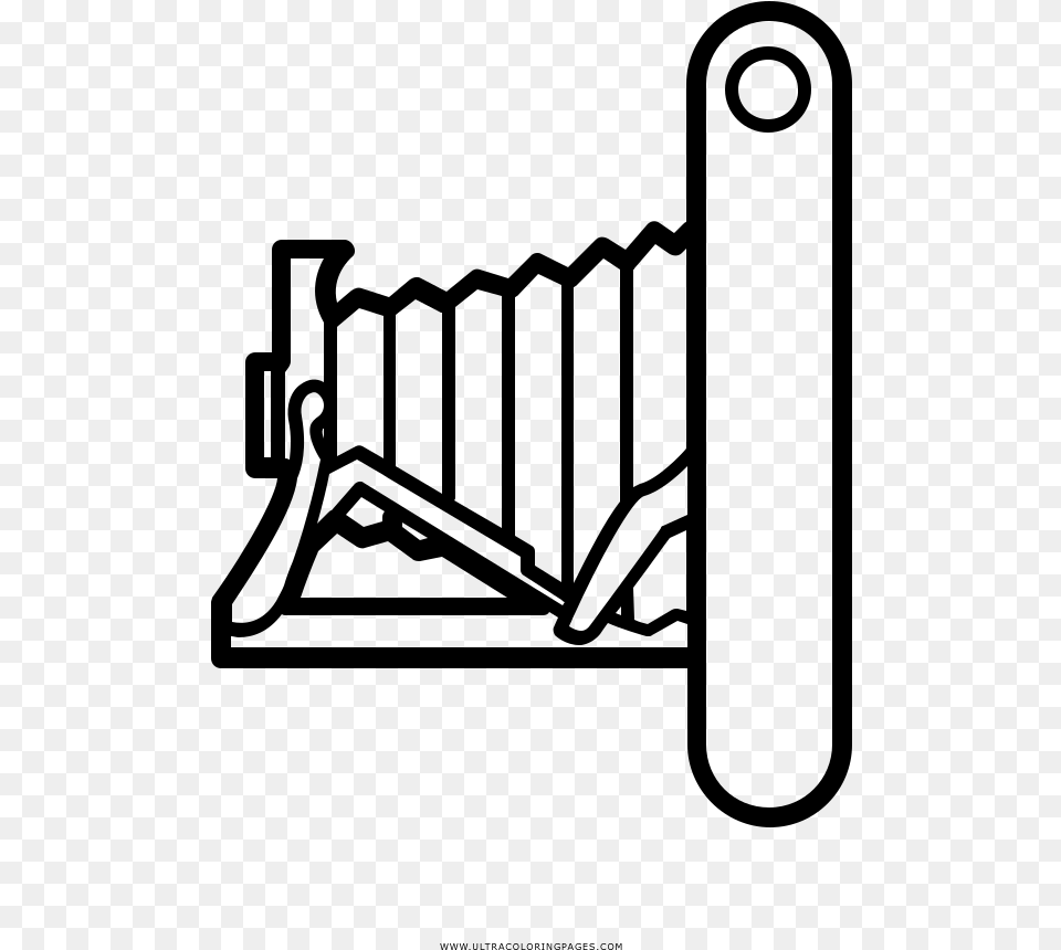 Vintage Folding Camera Coloring Page, Gray Free Png