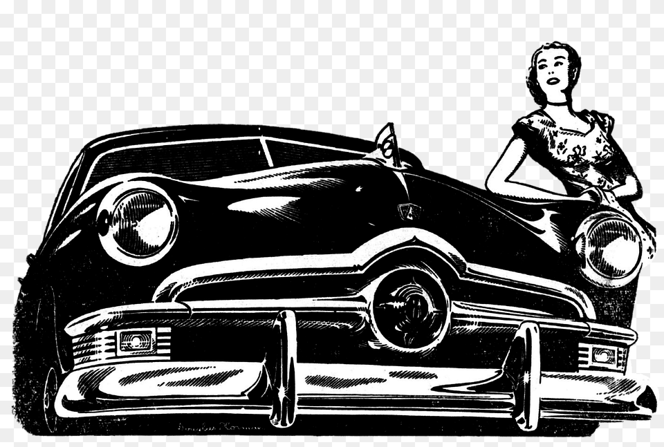 Vintage Ford Illustration, Car, Vehicle, Transportation, Art Free Png
