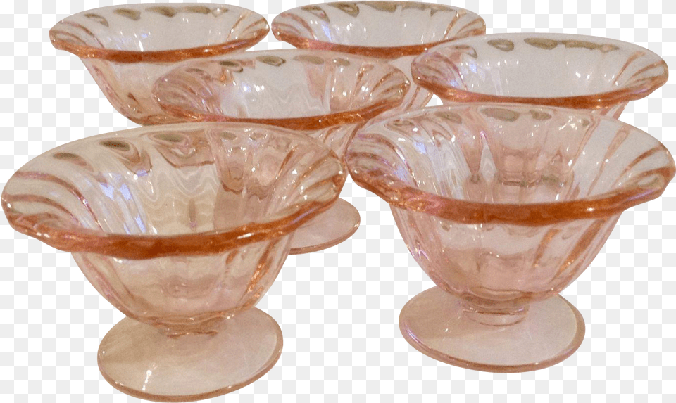 Vintage Fostoria Fairfax Rose Nut Open Salts Salt Depression Glass Clipart, Pottery, Bowl, Saucer, Jar Png