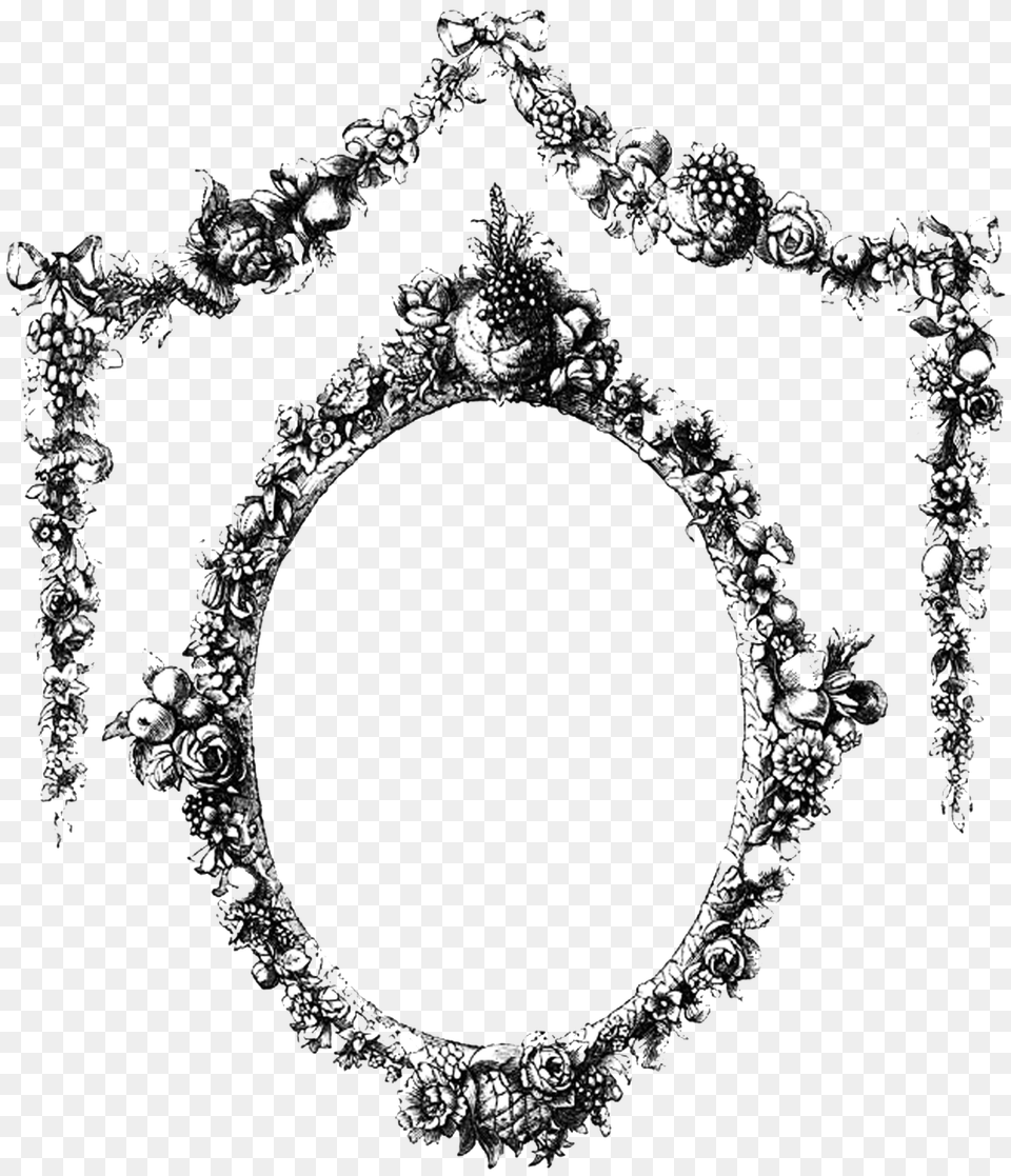 Vintage Frame With Flowers, Accessories, Jewelry, Earring, Necklace Free Transparent Png