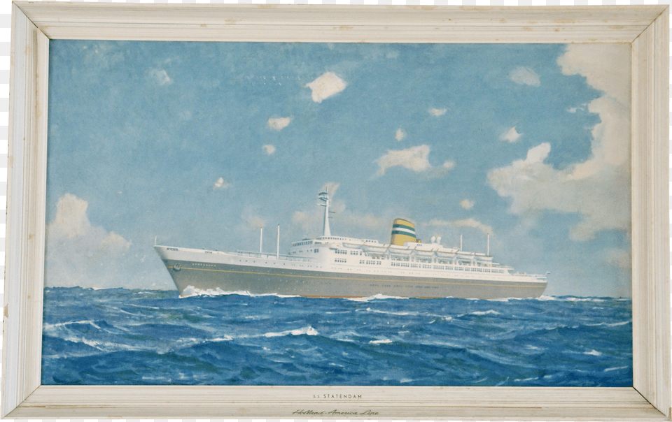 Vintage Framed Holland America Lines Steamship Print Free Png