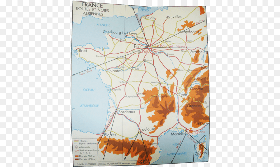 Vintage France Map Atlas, Chart, Plot, Diagram, White Board Free Png Download