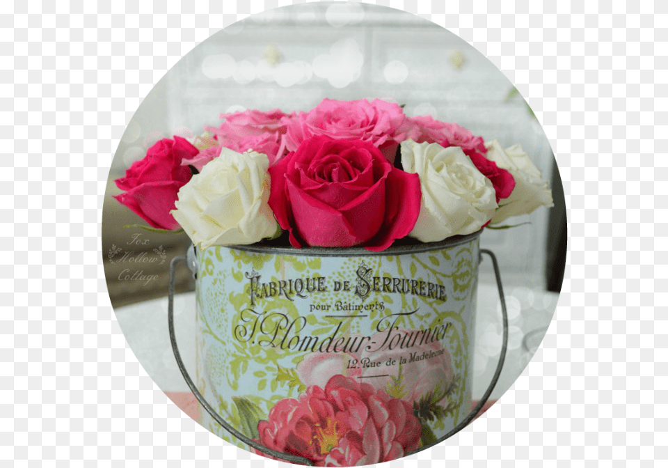 Vintage French Flower Pail Bucket Vintage Flower Bucket, Rose, Plant, Flower Arrangement, Flower Bouquet Free Png