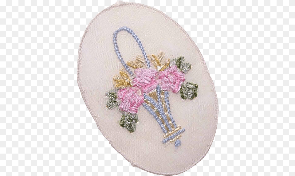 Vintage French Silk Ribbon Applique Cross Stitch, Embroidery, Pattern, Accessories, Jewelry Free Transparent Png
