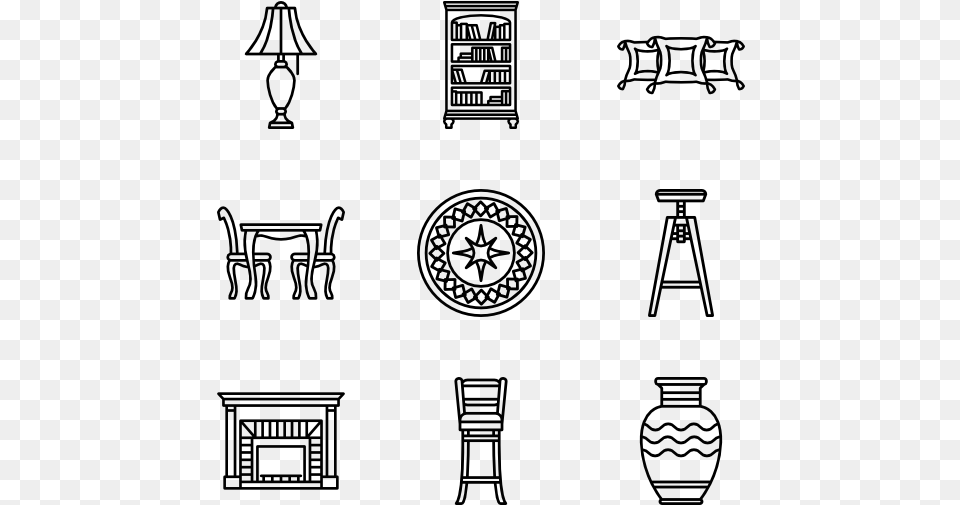 Vintage Furniture Plastic Bottle Line Icon, Gray Png