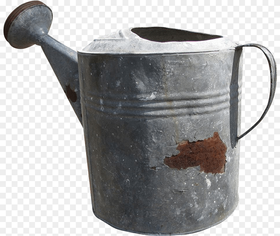 Vintage Galvanized Watering Can, Tin, Watering Can Free Png Download