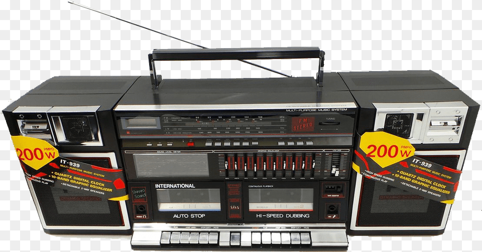 Vintage Ghettoblaster Boombox, Electronics, Cassette Player, Tape Player Free Transparent Png