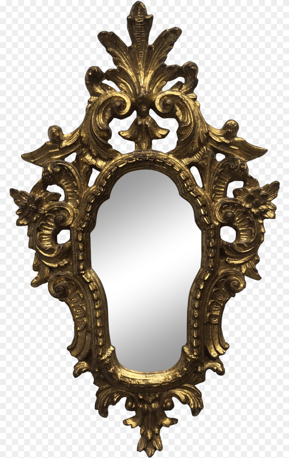 Vintage Gilt Rococco Mirror Antique, Bronze, Photography, Cross, Symbol Free Png
