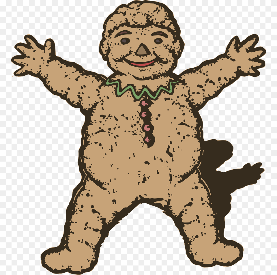 Vintage Gingerbread Man, Face, Head, Person, Baby Free Png