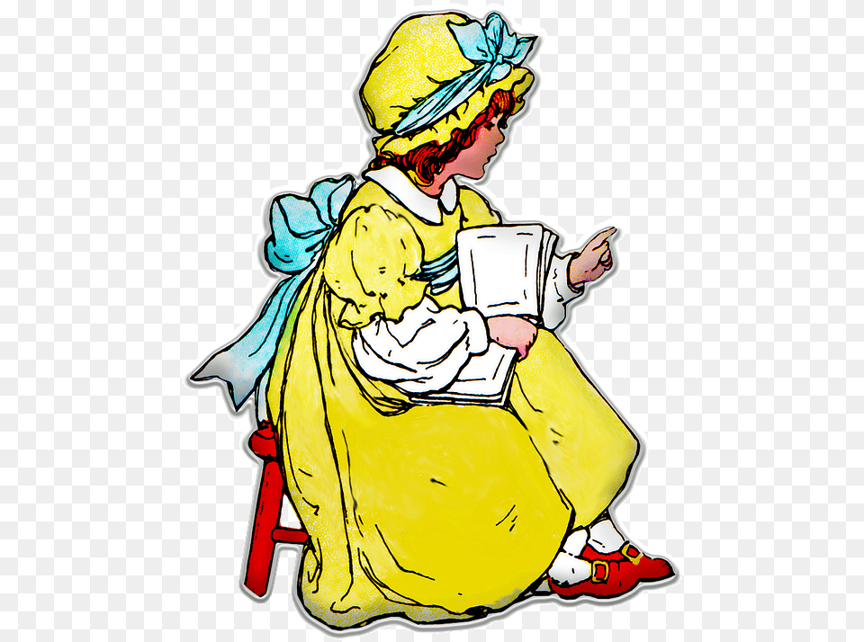 Vintage Girl School Retro Education Child Old Tell Story, Clothing, Coat, Baby, Person Png Image