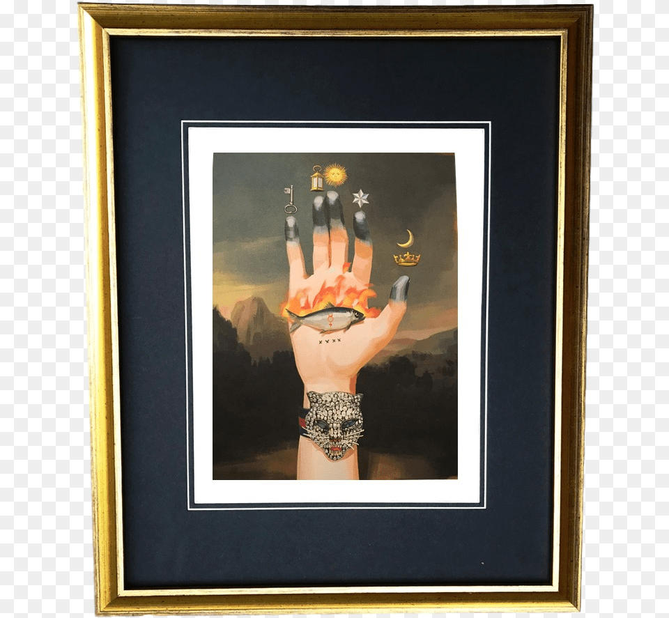 Vintage Gold Frame Gucci Celestial Hand Ignasi Monreal, Animal, Fish, Sea Life, Adult Free Png