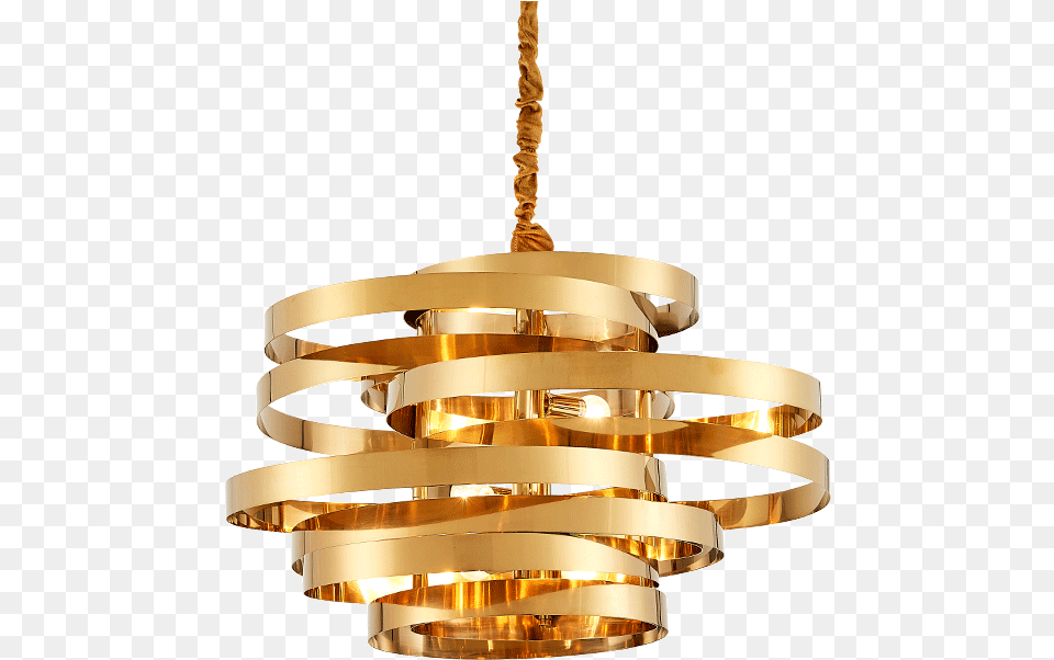 Vintage Gold Round Led Pendant Lamp Lighting Fixture Vertigo Gold Chandelier Png