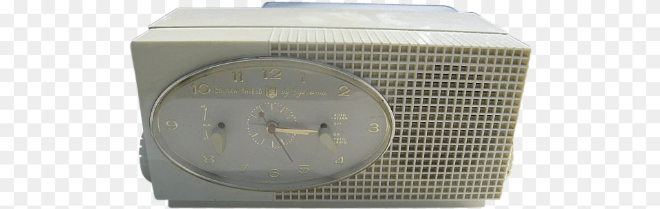 Vintage Golden Shield Tube Clock Radio By Sylvania Clock, Electronics, Disk Free Transparent Png