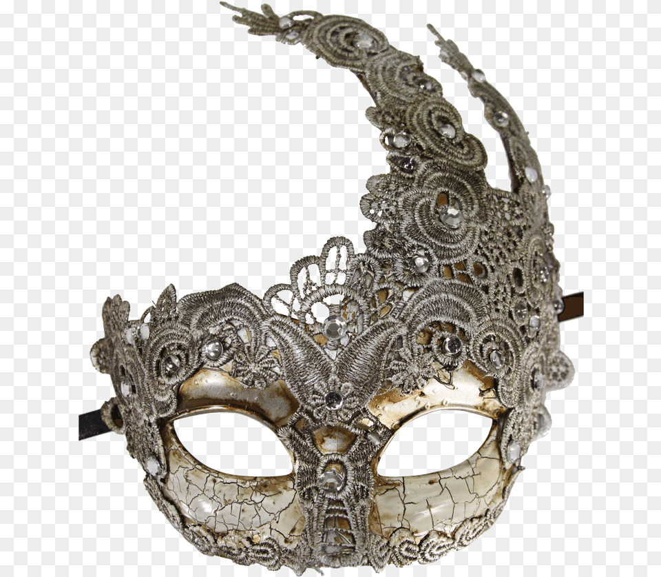 Vintage Gray Lace Carnival Mask Masque, Plant, Crowd, Person Free Png Download