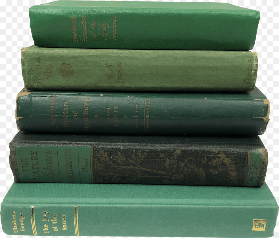 Vintage Green Book Stack Book Stack Png