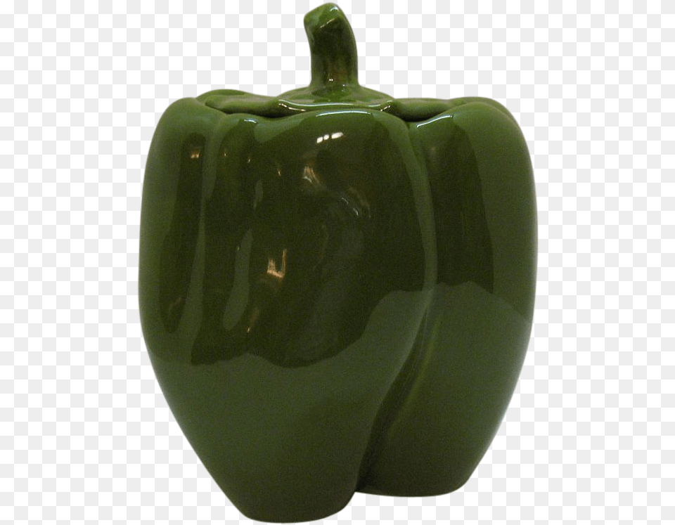 Vintage Green Pepper Cookie Jar 1950 60s Very Good Green Bell Pepper, Bell Pepper, Food, Plant, Produce Free Transparent Png