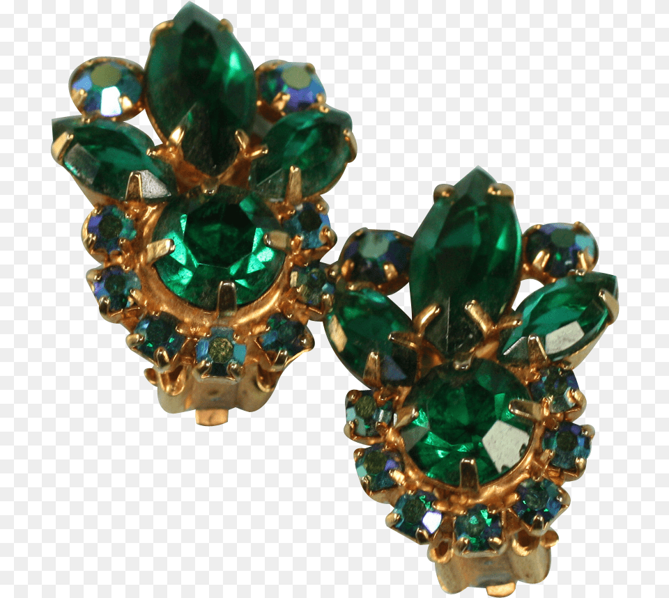 Vintage Green Rhinestone Clip Earrings Juliana D Amp, Accessories, Gemstone, Jewelry, Emerald Png