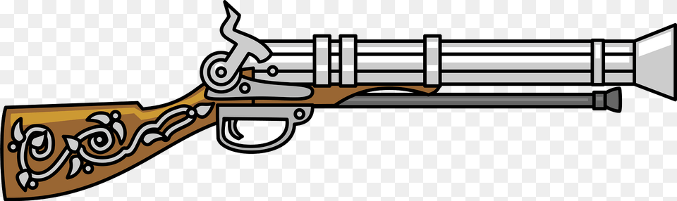 Vintage Gun Clipart, Firearm, Rifle, Weapon, Handgun Png Image