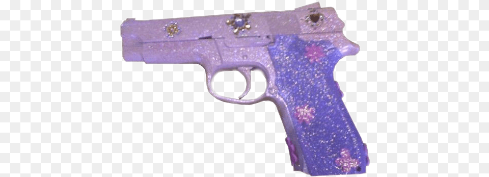 Vintage Gun Purple Purplepng Aesthetic Gun Transparent, Firearm, Handgun, Weapon, Appliance Png