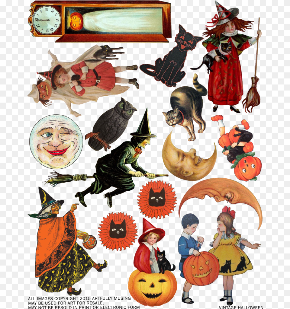 Vintage Halloween Clipart, Girl, Person, Child, Female Free Transparent Png