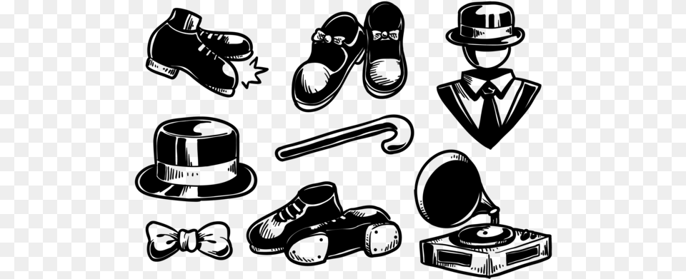 Vintage Hand Drawn Tap Dance Vectors, Gray Png Image