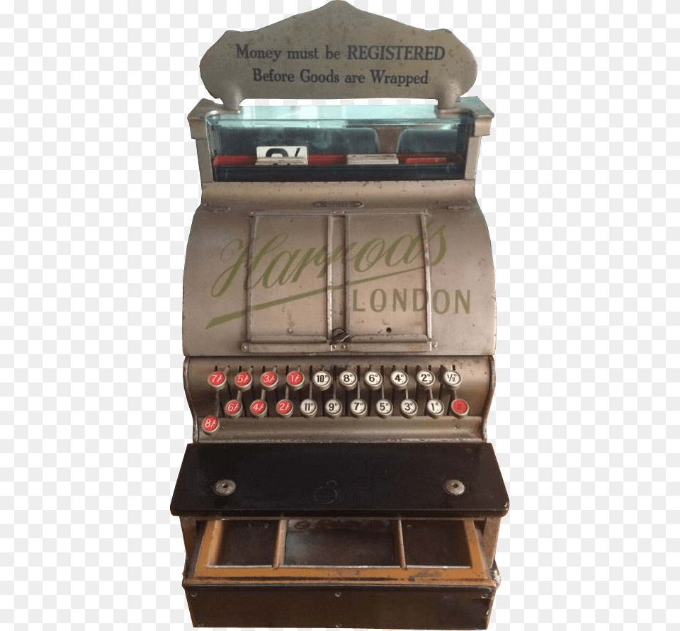 Vintage Harrods Cash Register, Mailbox Png