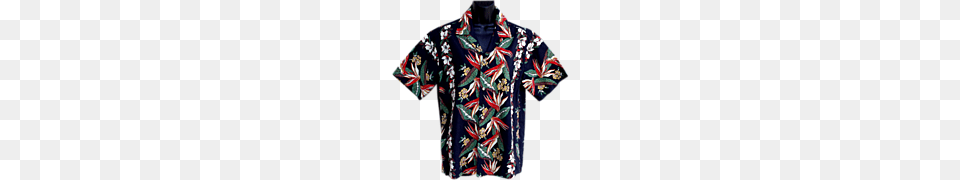 Vintage Hawaiian Shirt Dramatic Black Background Size Medium, Beachwear, Clothing, Dress, Fashion Free Png