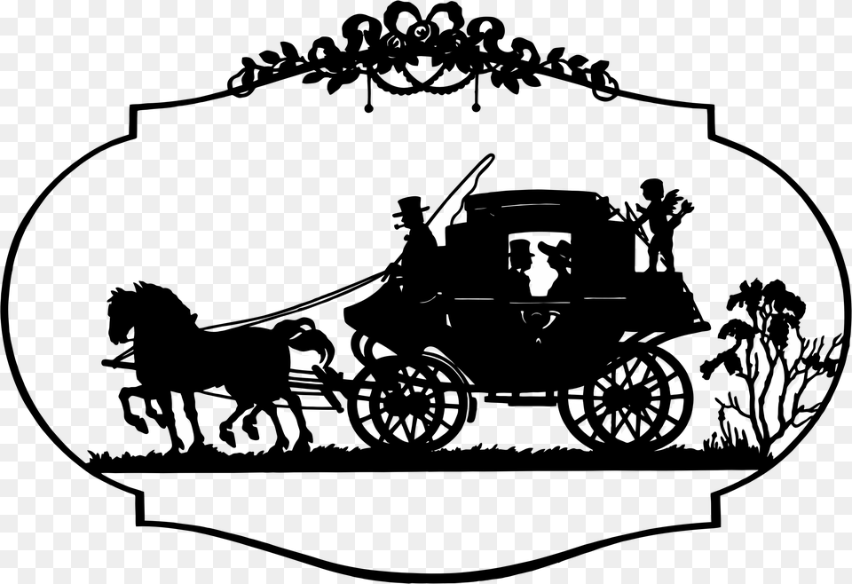 Vintage Horse And Carriage Silhouette Clip Arts Horse And Carriage Clip Art, Spoke, Machine, Wheel, Car Wheel Png